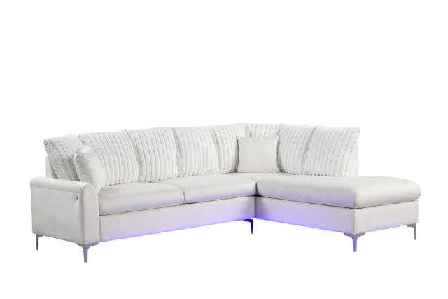 Candy Beige LED Reversible Sectional