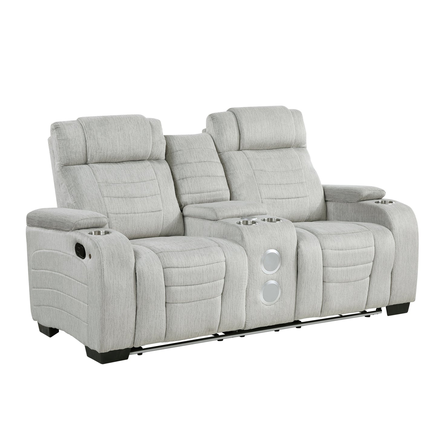Ronan Light Gray Double Reclining Living Room Set 8455
