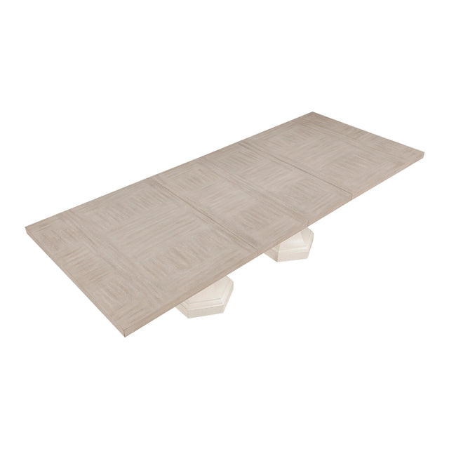 Lofton Light Gray/Ivory Extendable Dining Set 6018