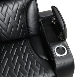 Barcelona Black POWER/LED/BLUETOOTH SPEAKERS Sectional