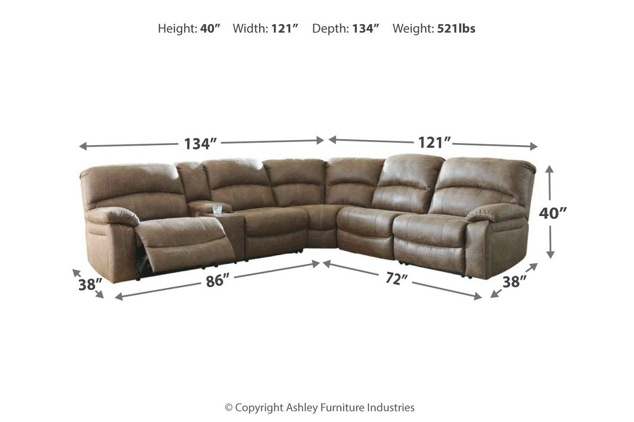 Segburg Driftwood 4pc Power Reclining Sectional