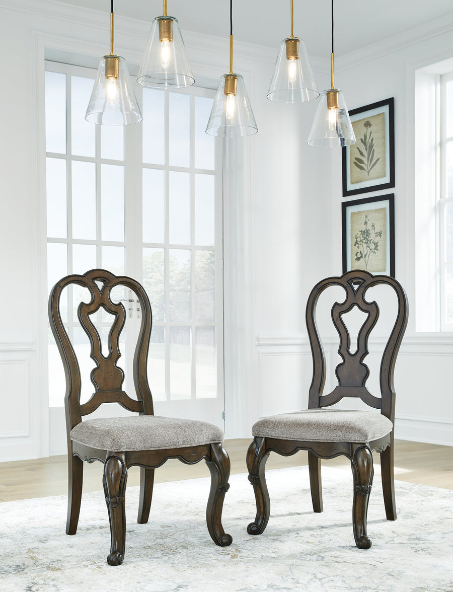 Maylee Dark Brown Round Dining Room Set D947