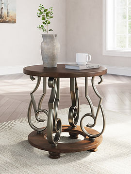 Frallyn Dark Brown Coffee Table and End Table T623