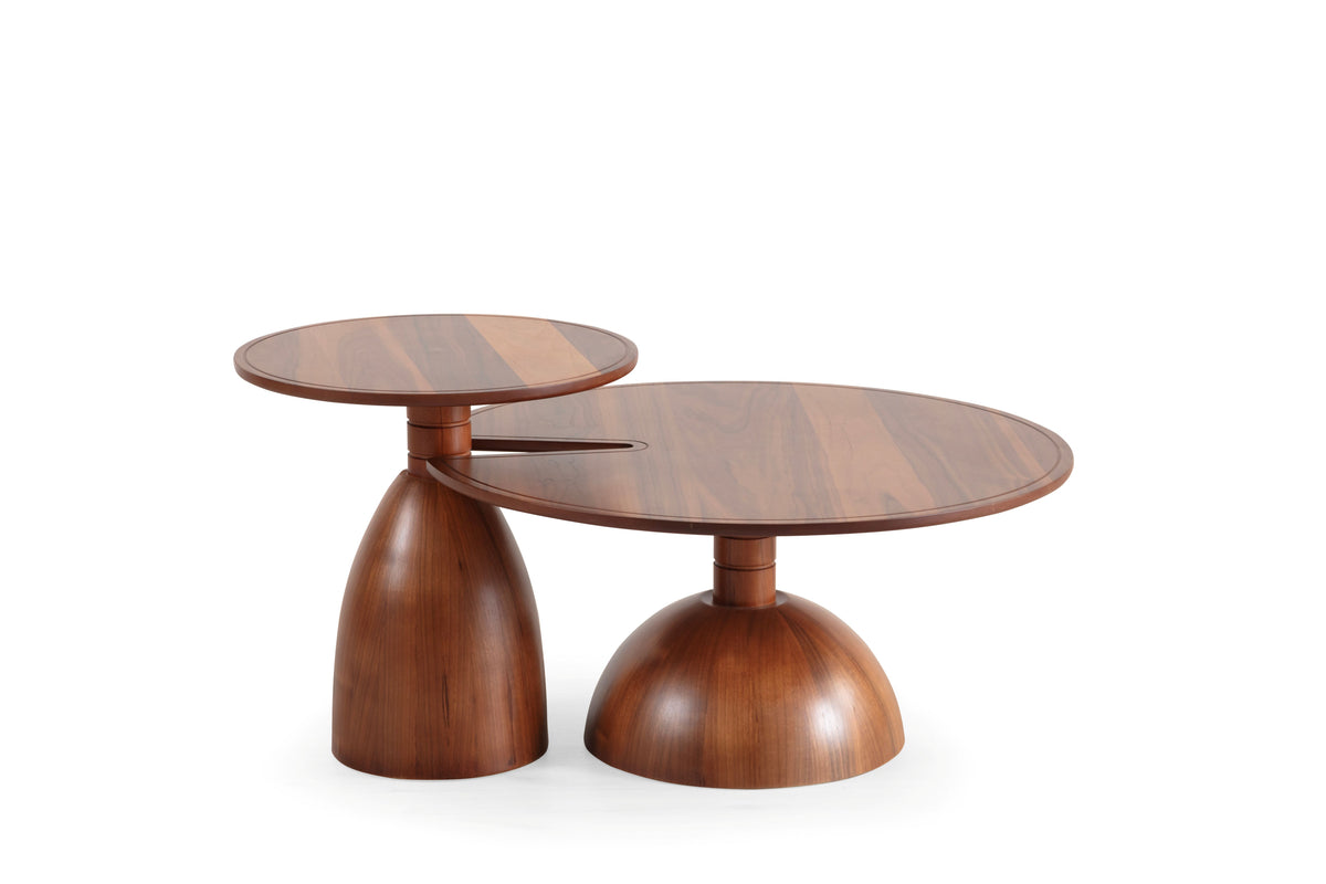 873 Walnut 2pc Coffee Table Set