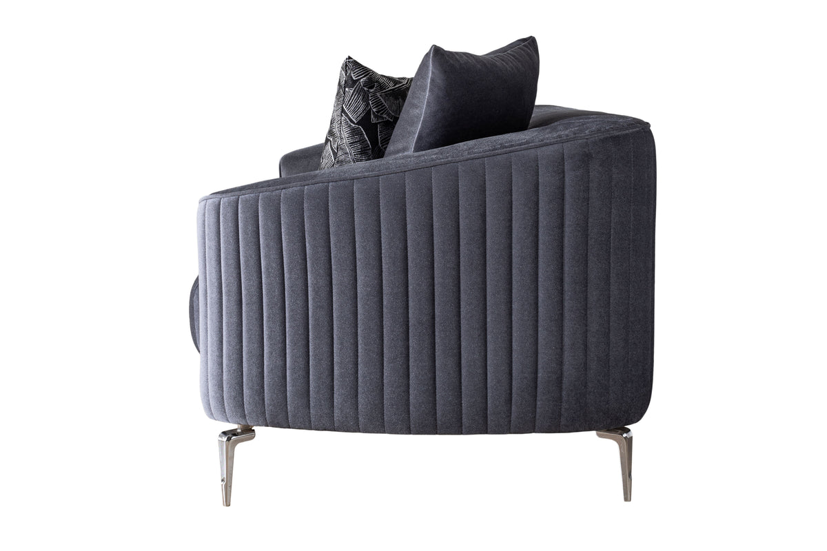 Angela Gray Velvet Living Room Set