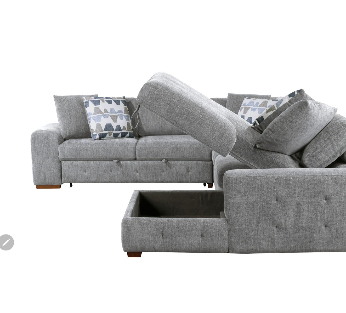 Raise Grey Storage RAF 4pc Sectional 9624