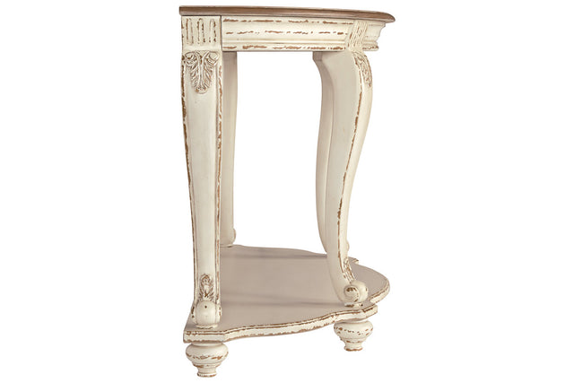 Realyn White/Brown Sofa Table T743
