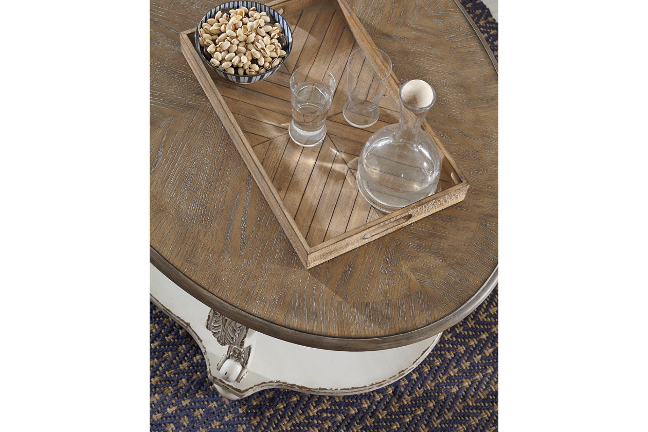 Realyn White/Brown 3pc Coffee Table Set T743