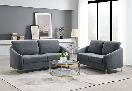 Lila Grey Boucle Living Room Set S160