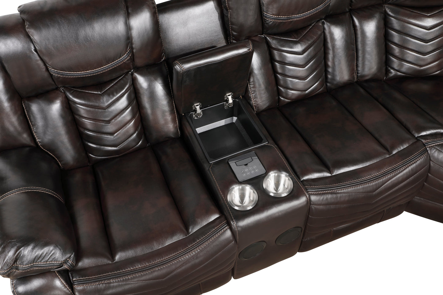 Ramone Dark Brown POWER/LED Reclining Sectional 9508