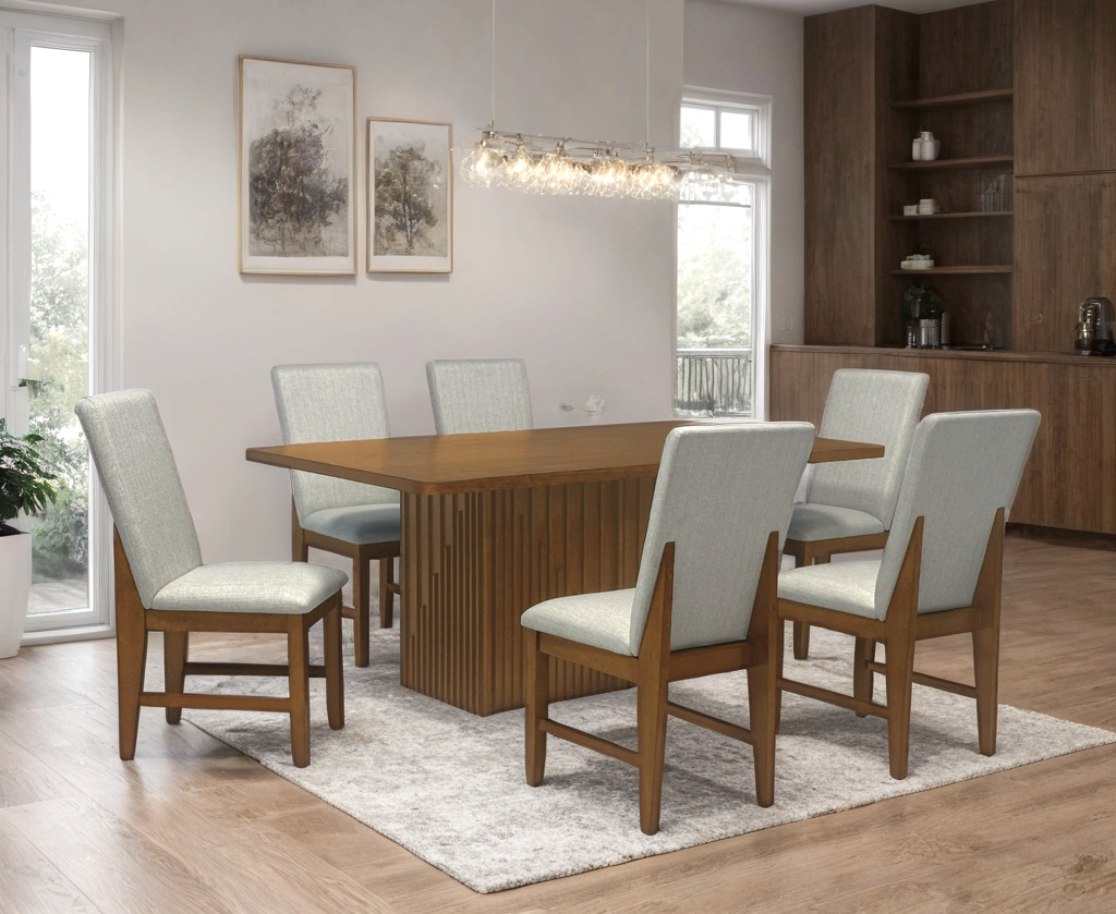 D2800 Brown  7pc Dining Room Set