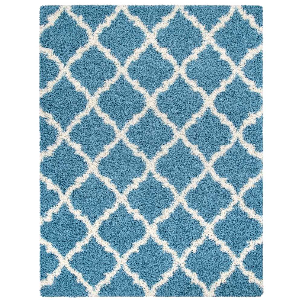Cozy Turquoise Shag Area Rug SGH2276 8X10