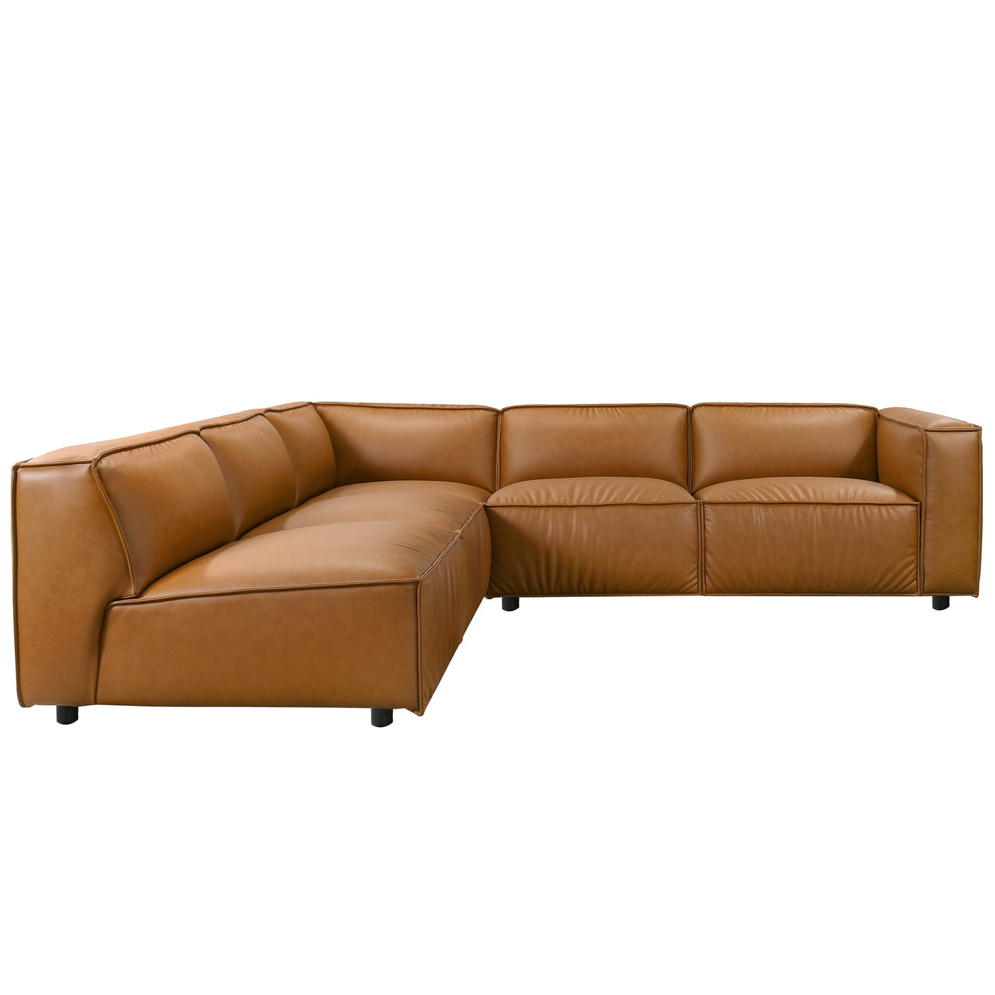 Findlay Mid Century Modern Vegan Leather Corner Sectional Sofa
