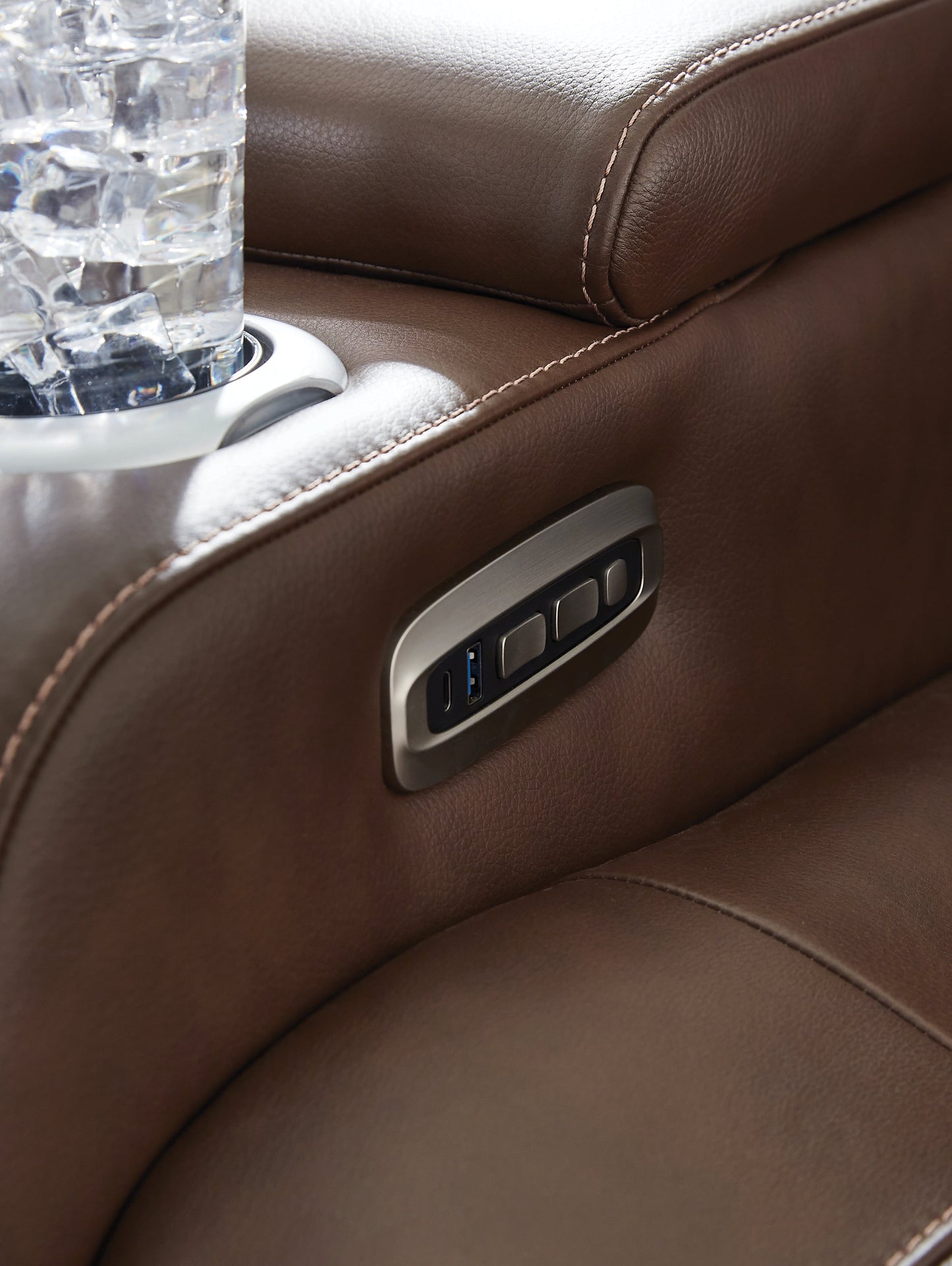 High Impact Tobacco Power Reclining Living Room Set U10601