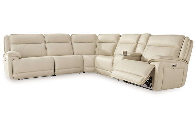 Double Deal Almond 6pc POWER Reclining Sectional U1300157