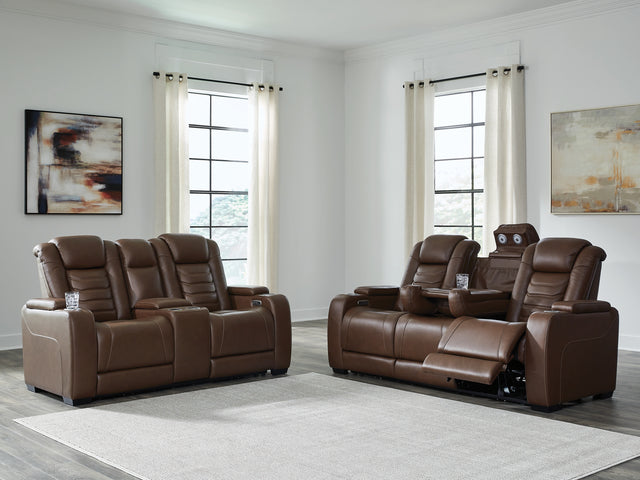 High Impact Tobacco Power Reclining Living Room Set U10601