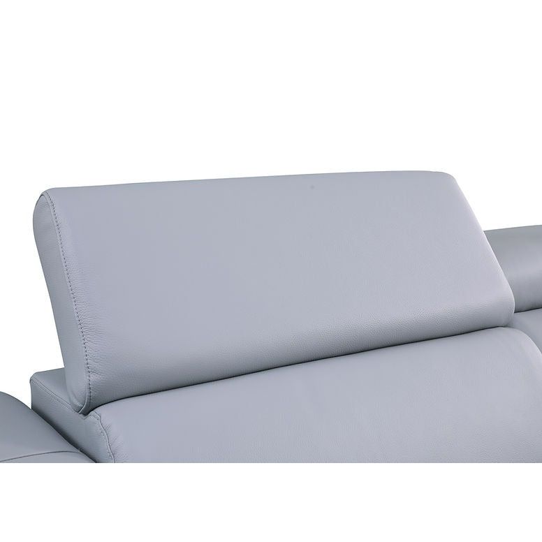 Picasso Light Blue 3-POWER Leather Match 6pc Sectional MI631