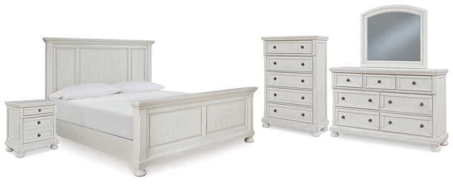 Robbinsdale Antique White Panel Bedroom Set B742