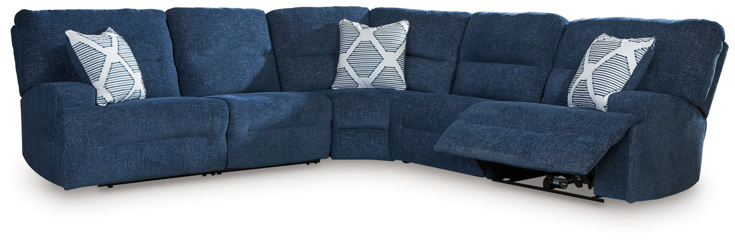Acklen Place Navy 5pc POWER Reclining Sectional 93607