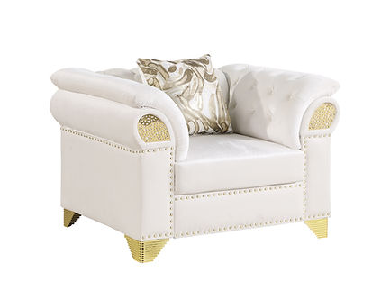 Emma Cream Velvet Sofa and Loveseat S3600
