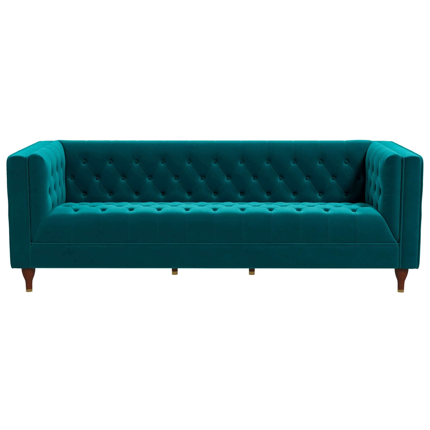 Evelyn 88" Teal Velvet Luxury Chesterfield Sofa