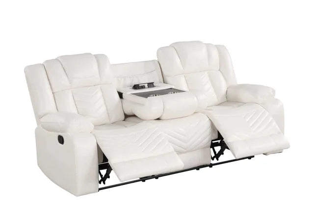 Ace White LED/BLUETOOTH SPEAKERS 3pc Reclining Set