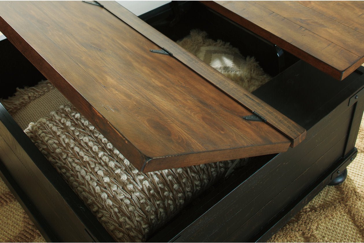 Valebeck Black/Brown Coffee Table and 2 End Tables T468