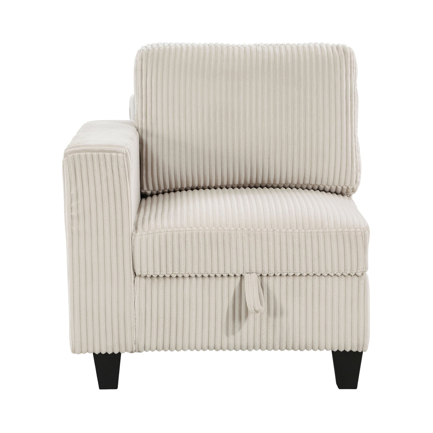 Walterboro Beige Corduroy 7pc Sectional with Storage 9650