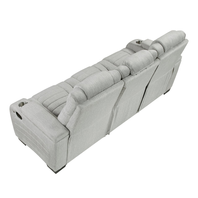 Ronan Light Gray Double Reclining Living Room Set 8455