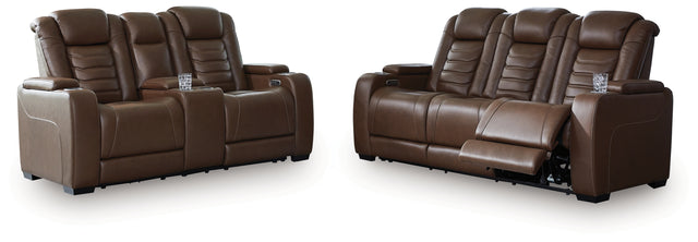 High Impact Tobacco Power Reclining Living Room Set U10601
