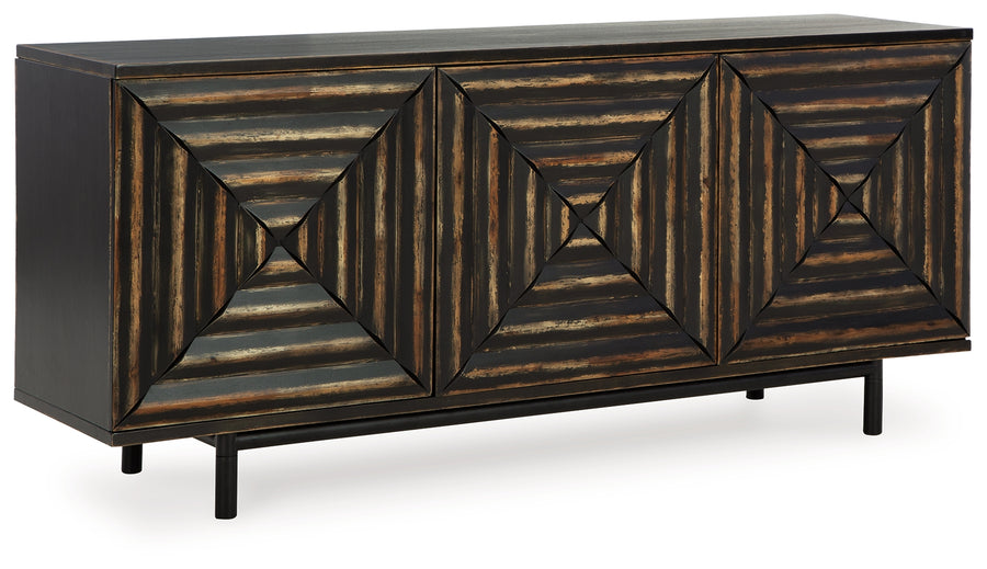 Fair Ridge Distressed Black Accent Cabinet A4000573