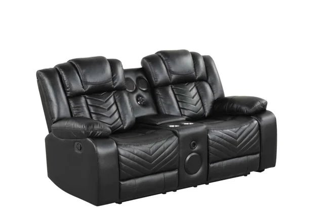 Ace Black LED/BLUETOOTH SPEAKERS 3pc Reclining Set