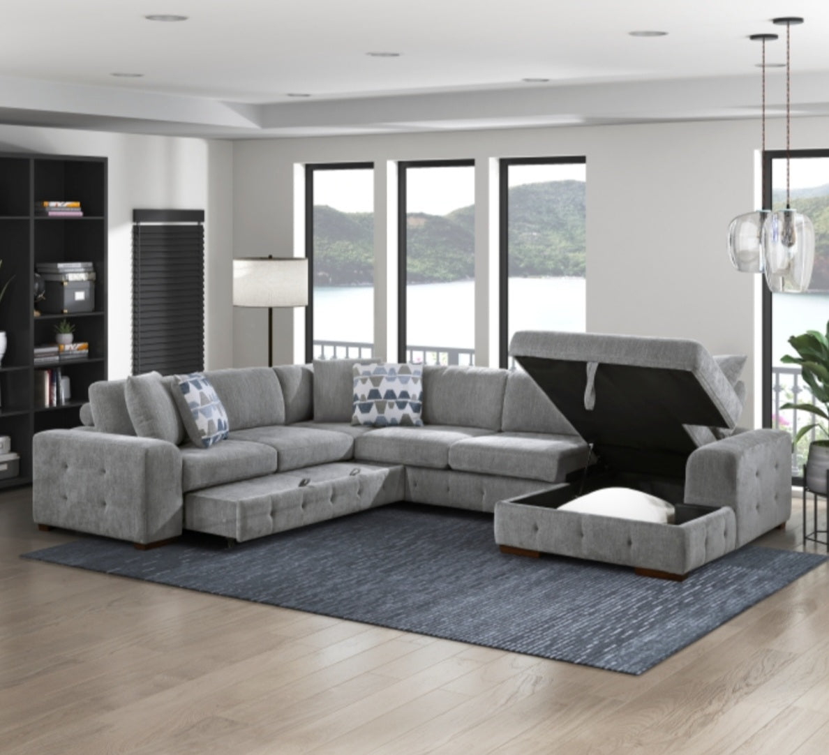 Raise Grey Storage RAF 4pc Sectional 9624