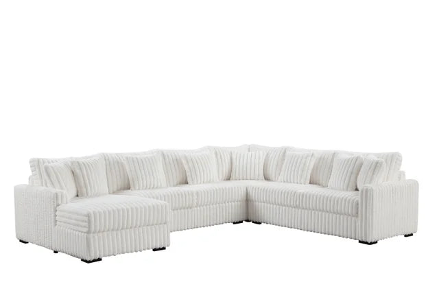 Solana Beige Corduroy Fabric Sectional