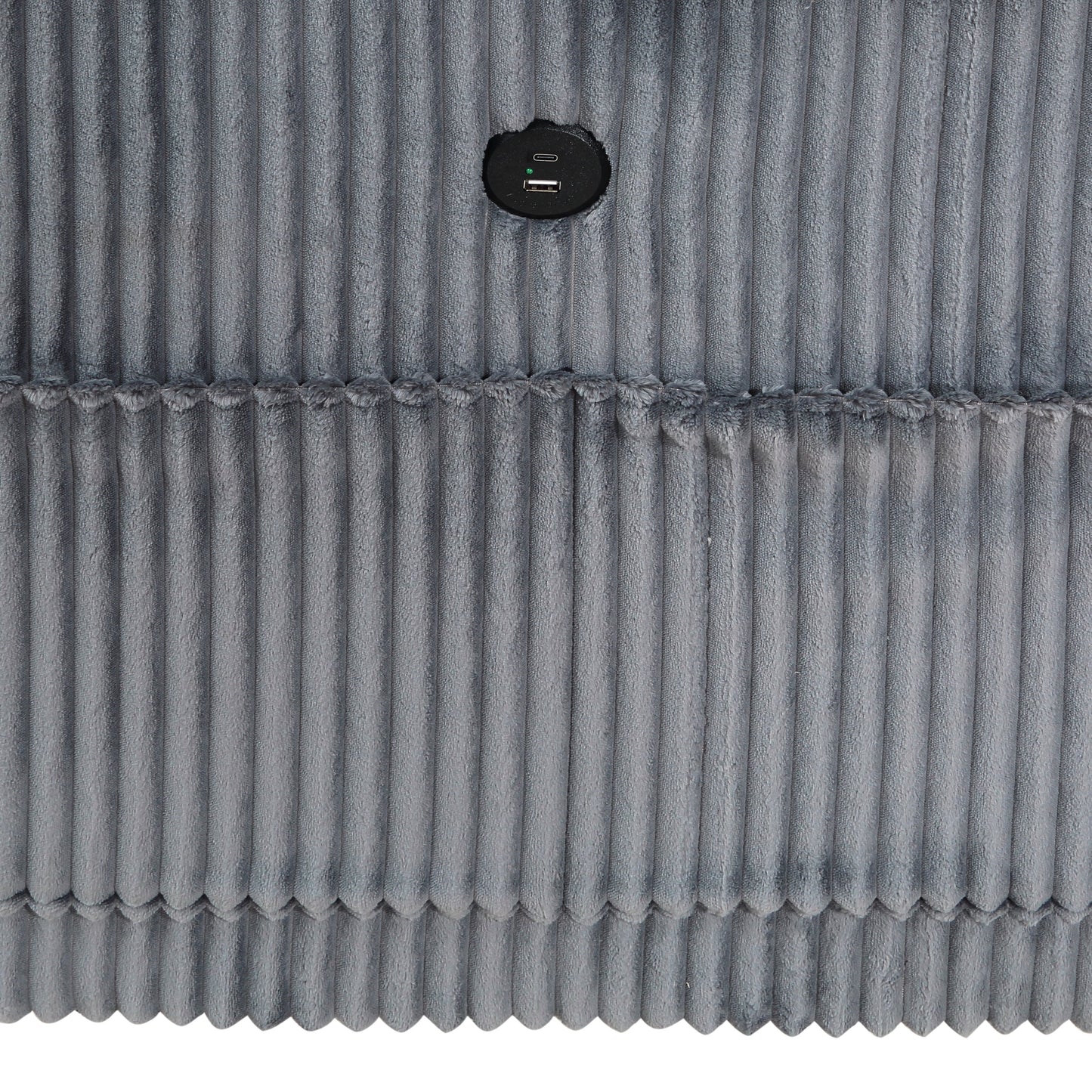 Walterboro Dark Gray Corduroy 5pc Sectional with Storage 9650