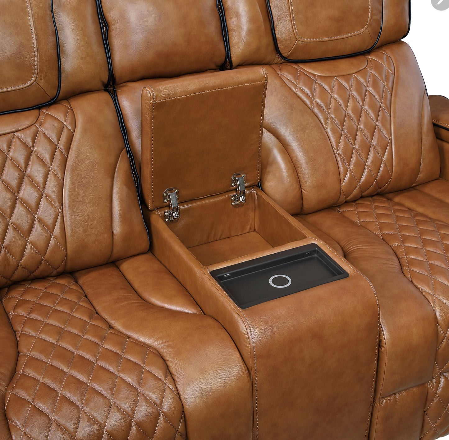 Apex TOP GRAIN LEATHER/POWER/LED/MASSAGE Reclining Set 8449