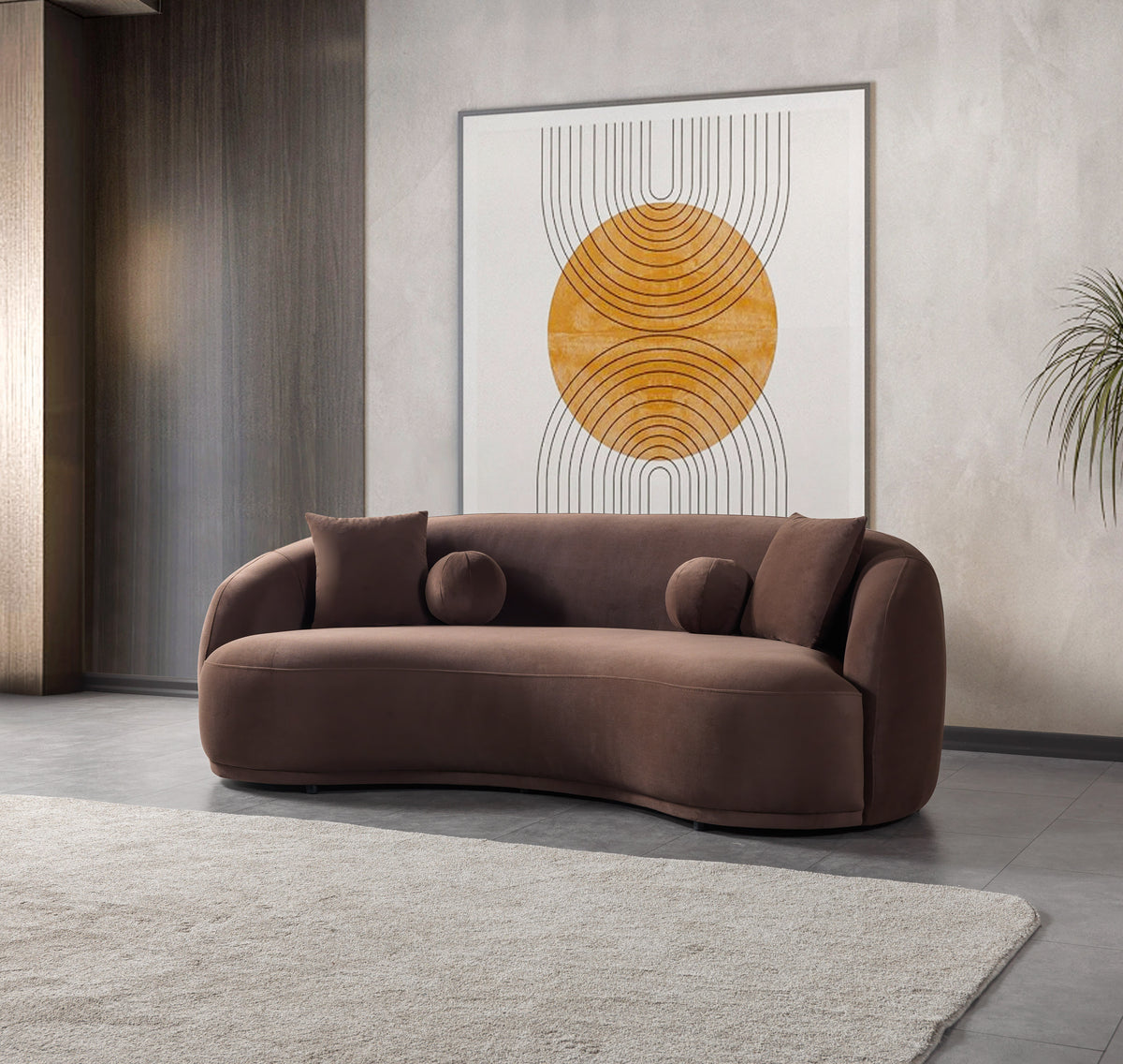 Bonita Coffee Velvet Living Room Set