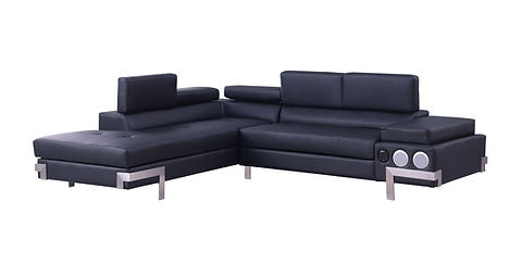 Magic Black PU LED/BLUETOOTH SPEAKERS Sectional S1047