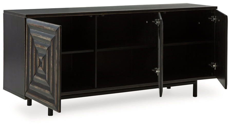 Fair Ridge Distressed Black Accent Cabinet A4000573