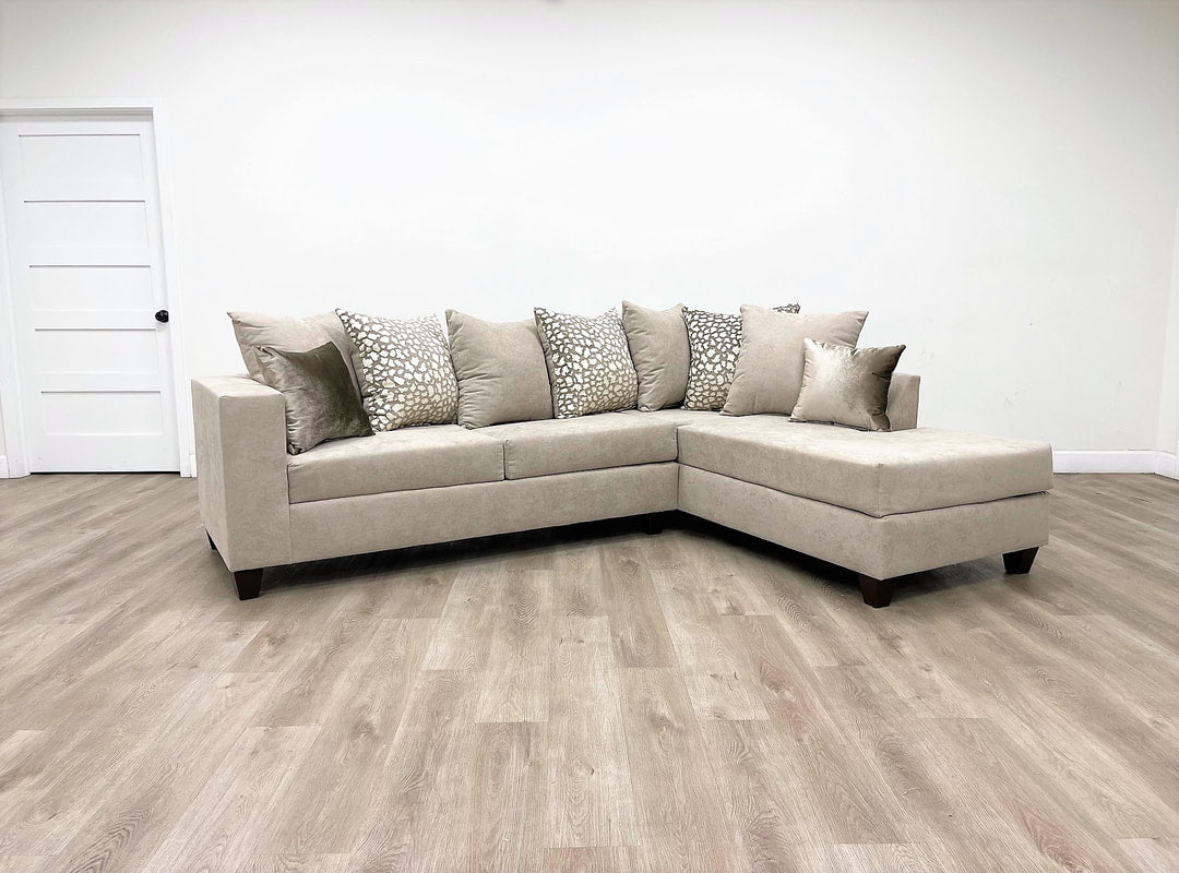 Hollywood Beige Fabric Sectional 110