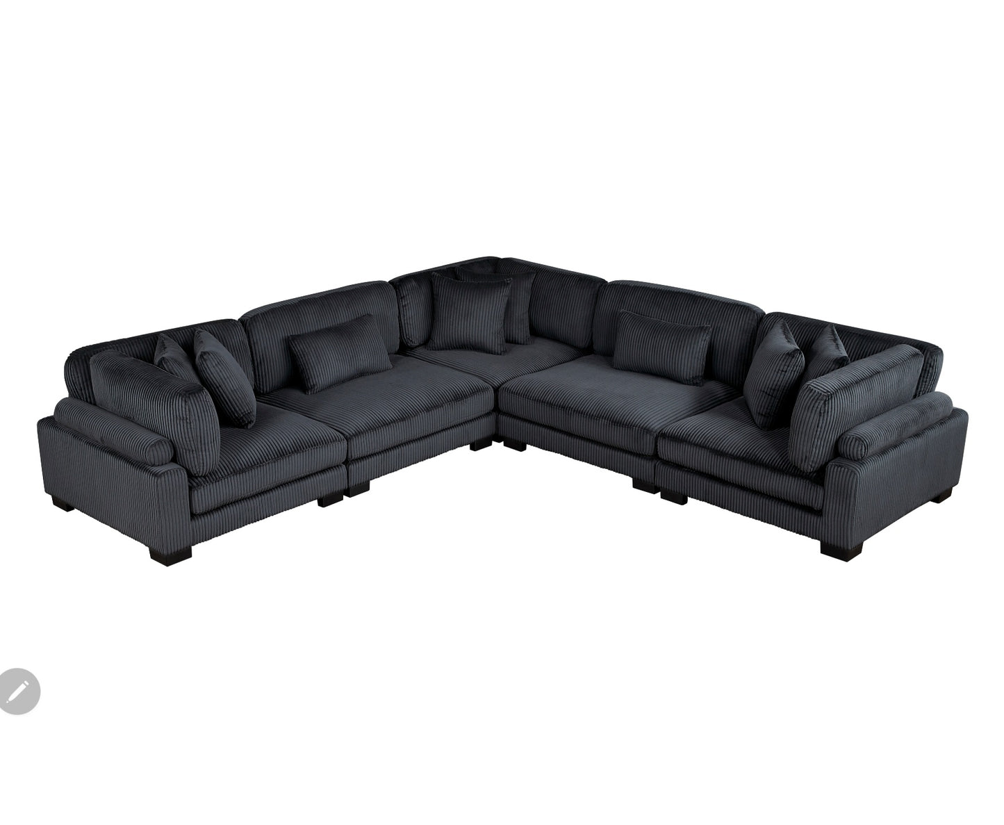 Traverse Black 5pc Modular Sectional 8555