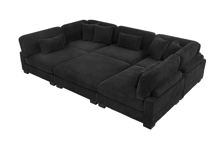 Supreme Black Corduroy OVERSIZED Sectional