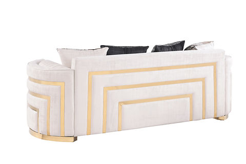 Minerva Cream Velvet Sofa and Loveseat S3300