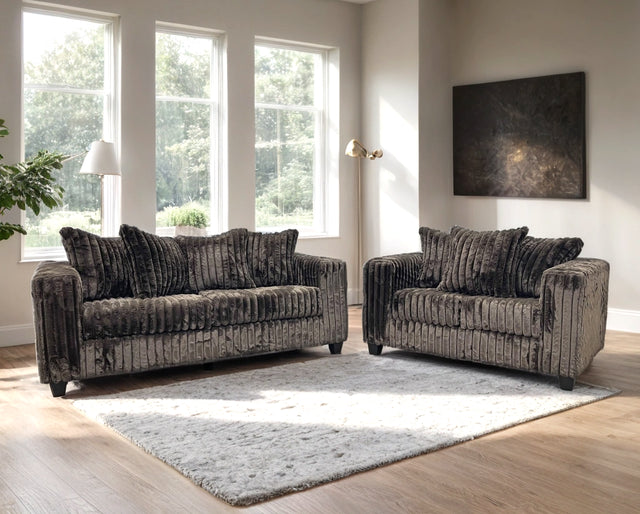 510 Chocolatte Corduroy Sofa and Loveseat