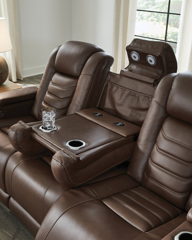 High Impact Tobacco Power Reclining Living Room Set U10601