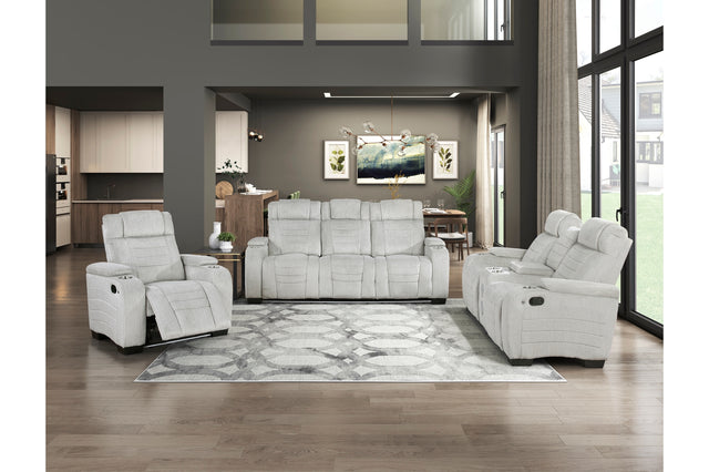 Ronan Light Gray Double Reclining Living Room Set 8455