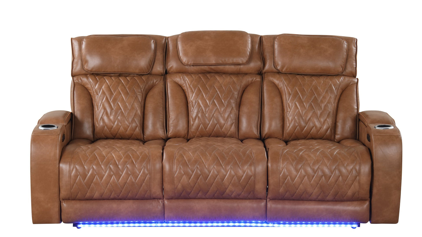 Skyline Brown POWER/LED/BLUETOOTH SPEAKERS 3pc Reclining Set