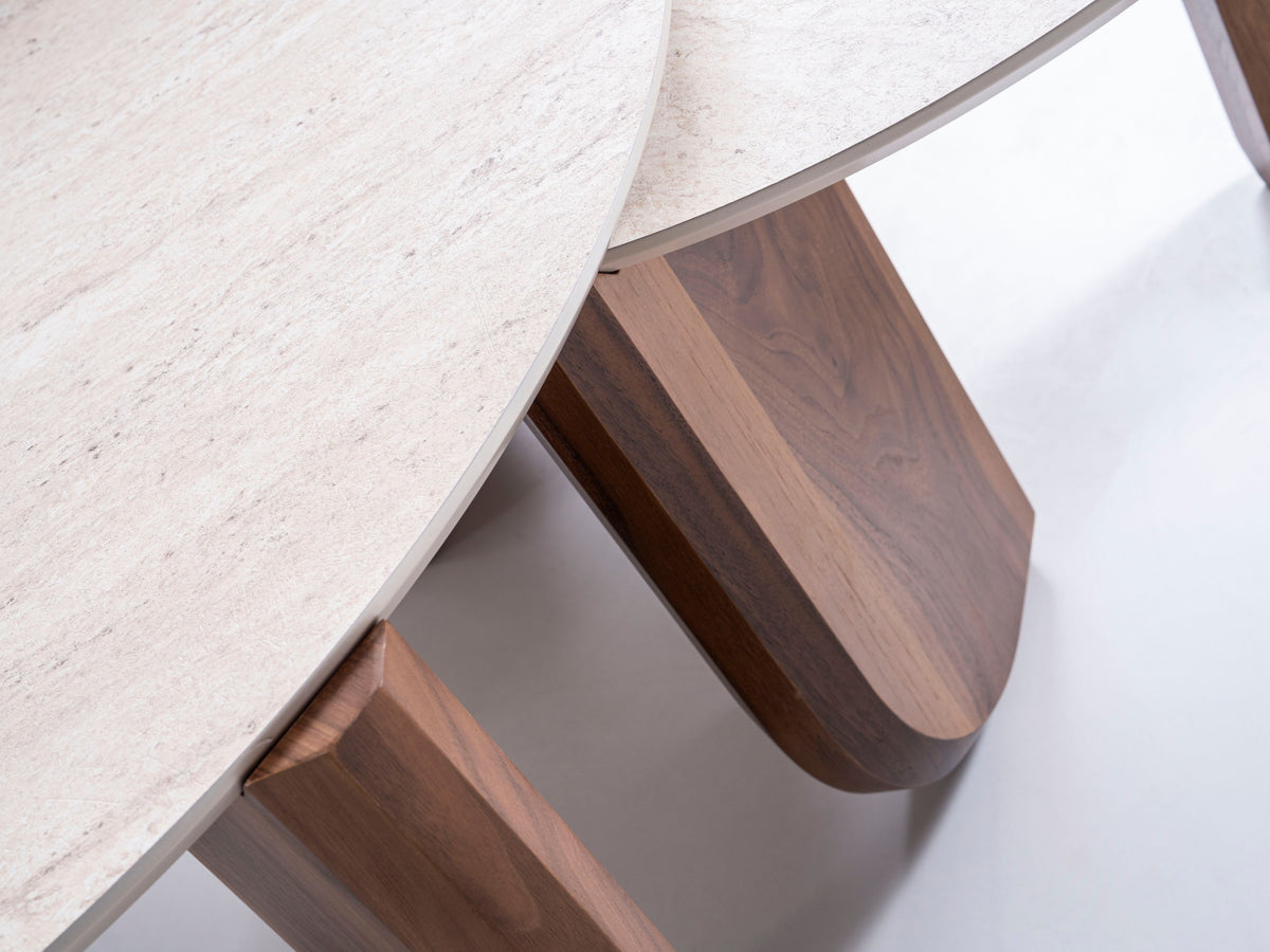 720 Walnut-T 3pc Coffee Table Set