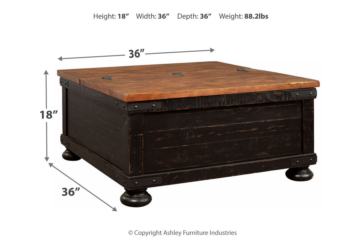Valebeck Black/Brown Coffee Table and 2 End Tables T468