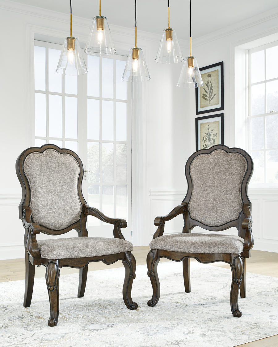 Maylee Dark Brown Round Dining Room Set D947
